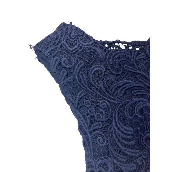 Alice + Olivia Ingrid A-Line Dress in Navy Blue Size 2 - Picture 6 of 12